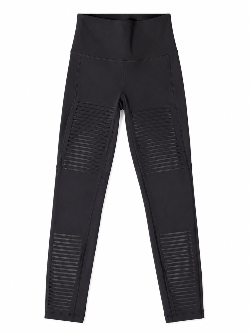 Ideology Black High-Waist Leggings with Ribbed Knee Panels size 4